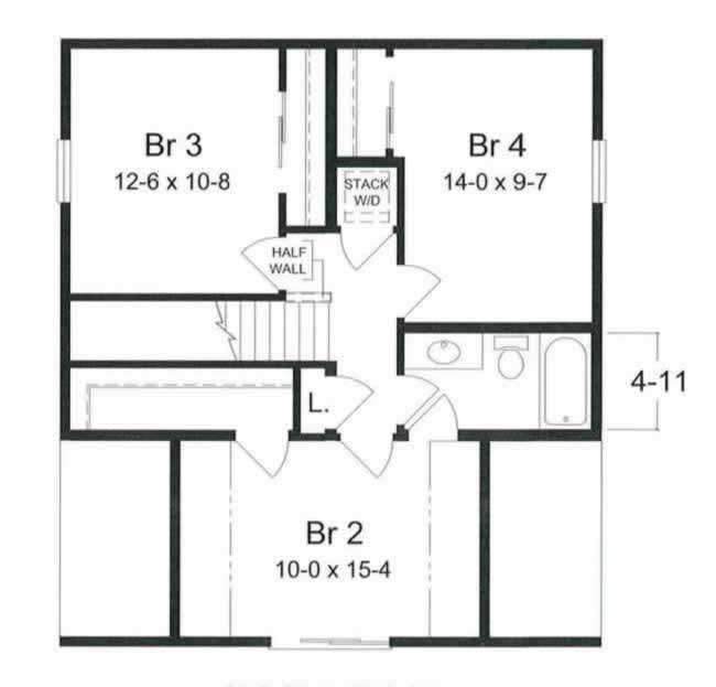 The Beach Haven features 4 bedrooms and 1560 sq. feet of living space, with the master bedroom and bath on the first floor.